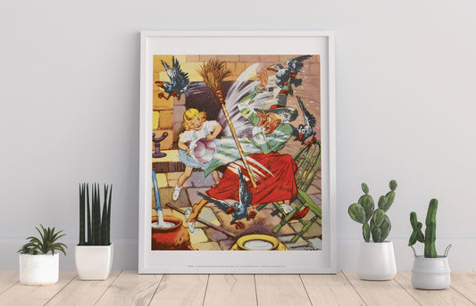 The Wizard of Oz Picture Book Collection- Dorothy throwing water on Wicked Witch of the West Art Print