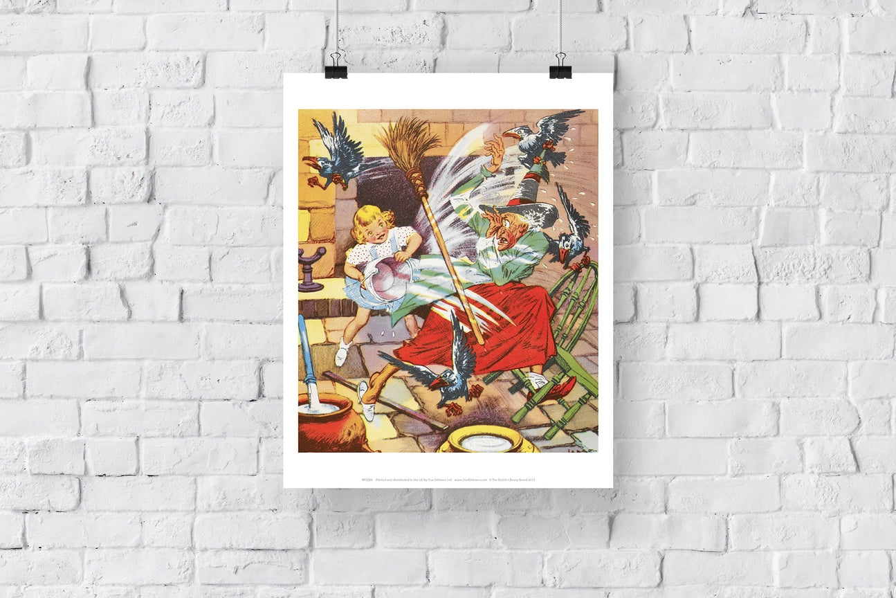 The Wizard of Oz Picture Book Collection- Dorothy throwing water on Wicked Witch of the West Art Print