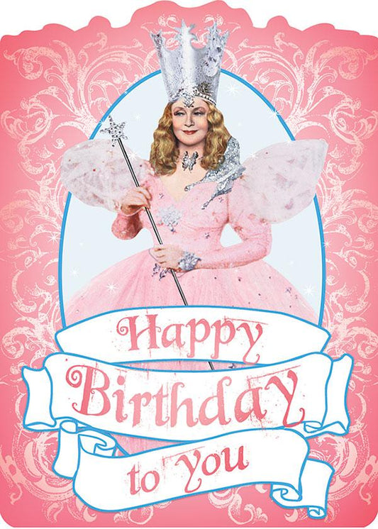 Glinda "Happy Birthday to you" Blank Inside Glitter Card