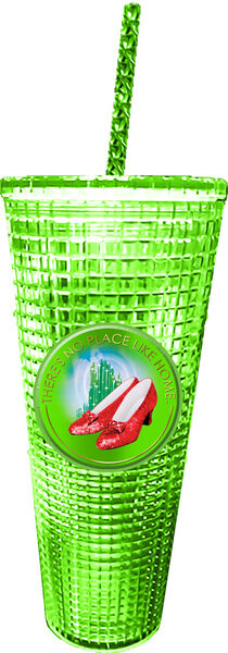 Emerald Diamond Cup with Ruby Slippers includes Lid & reusable Straw