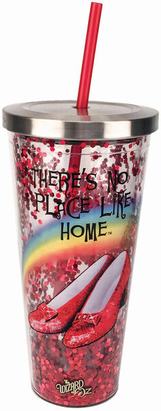 Ruby Slippers Glitter Cup with Lid & Straw