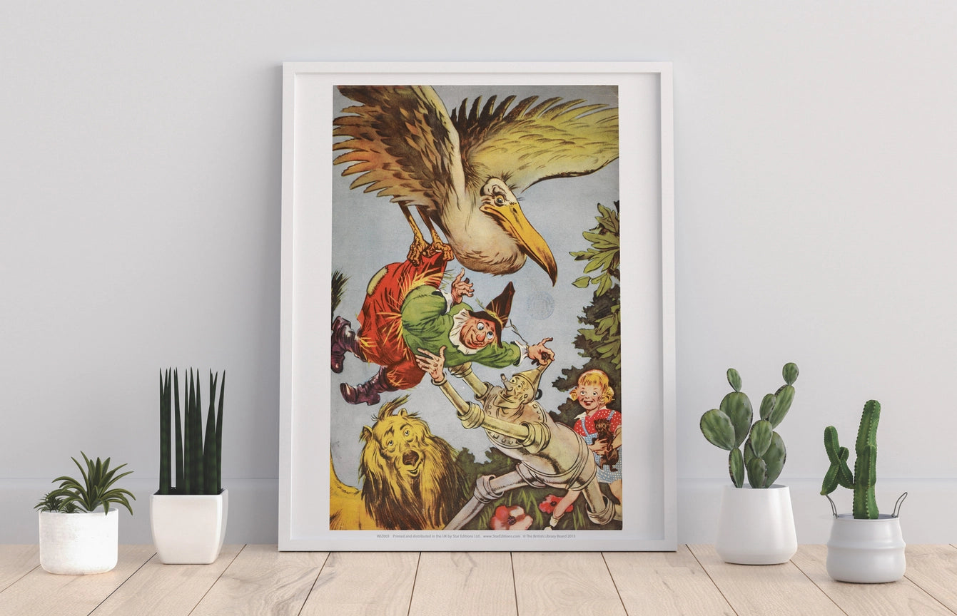 The Wizard of Oz Picture Book Collection- Stork picking up Scarecrow Art Print