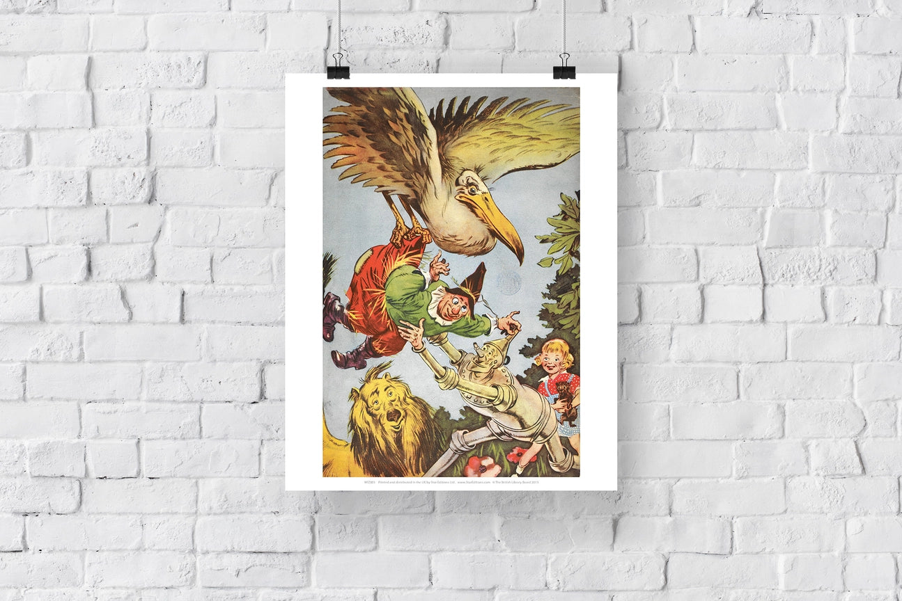 The Wizard of Oz Picture Book Collection- Stork picking up Scarecrow Art Print