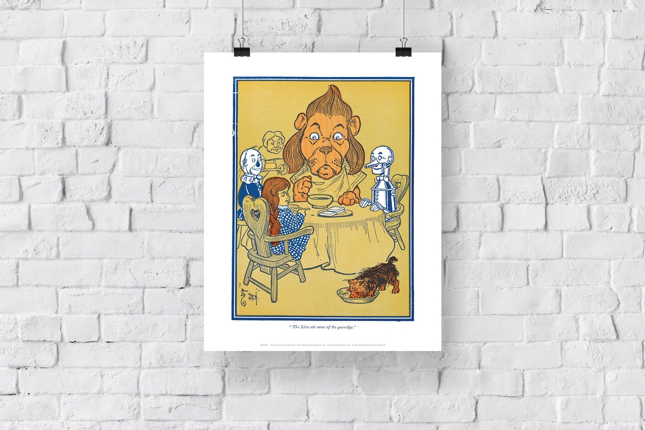 The Wonderful Wizard of Oz Collection- The Lion ate some of the porridge! Art Print