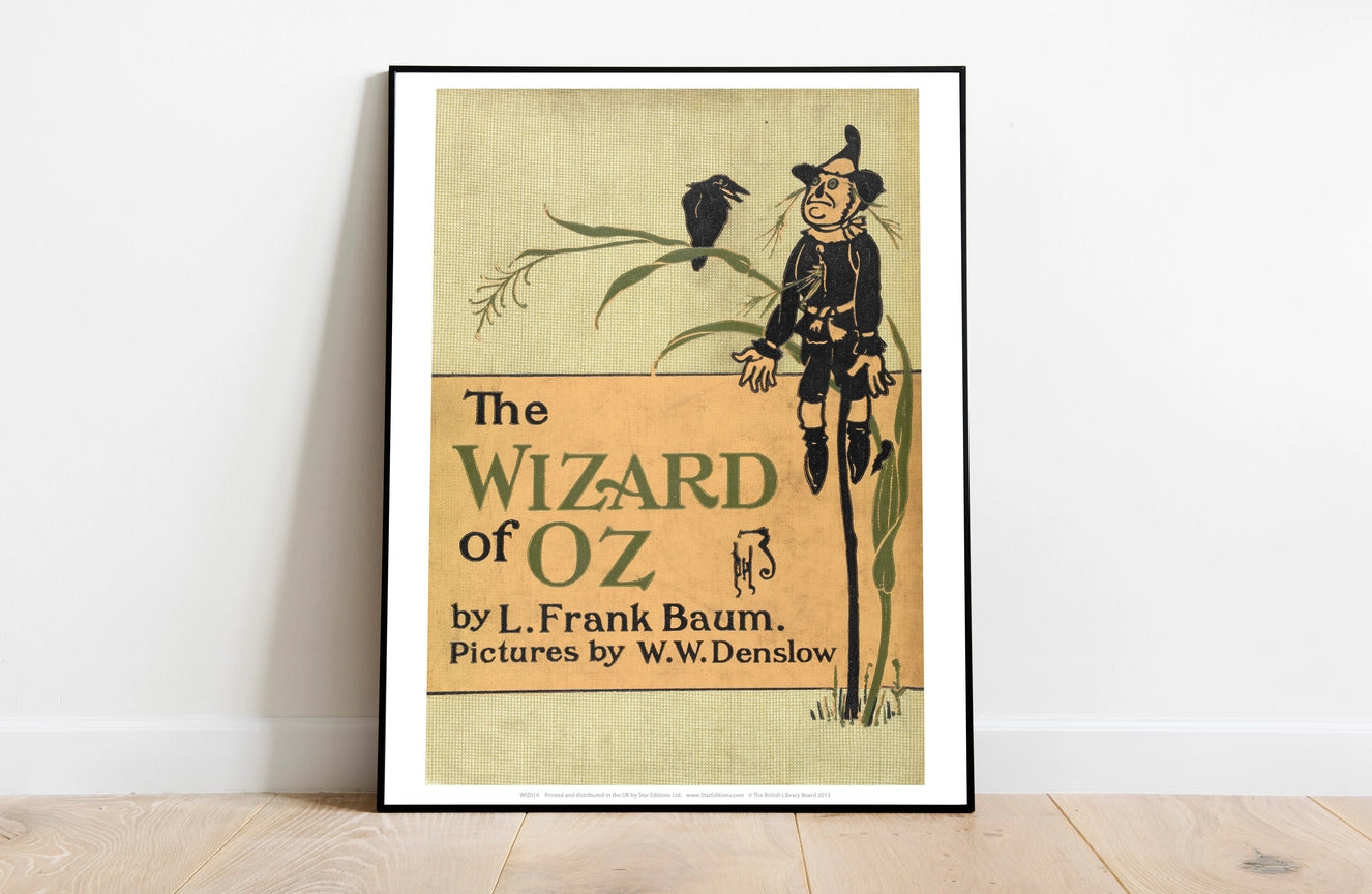 The Wizard of Oz Book Cover with Scarecrow in Cornfield Art Print
